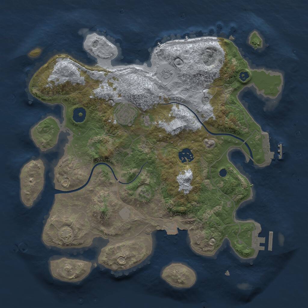 Rust Map: Procedural Map, Size: 3200, Seed: 8778678, 8 Monuments