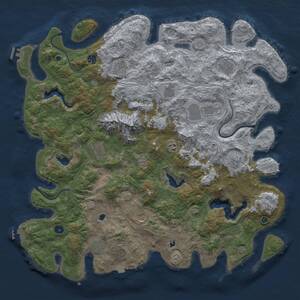 Thumbnail Rust Map: Procedural Map, Size: 5000, Seed: 1063651351, 17 Monuments