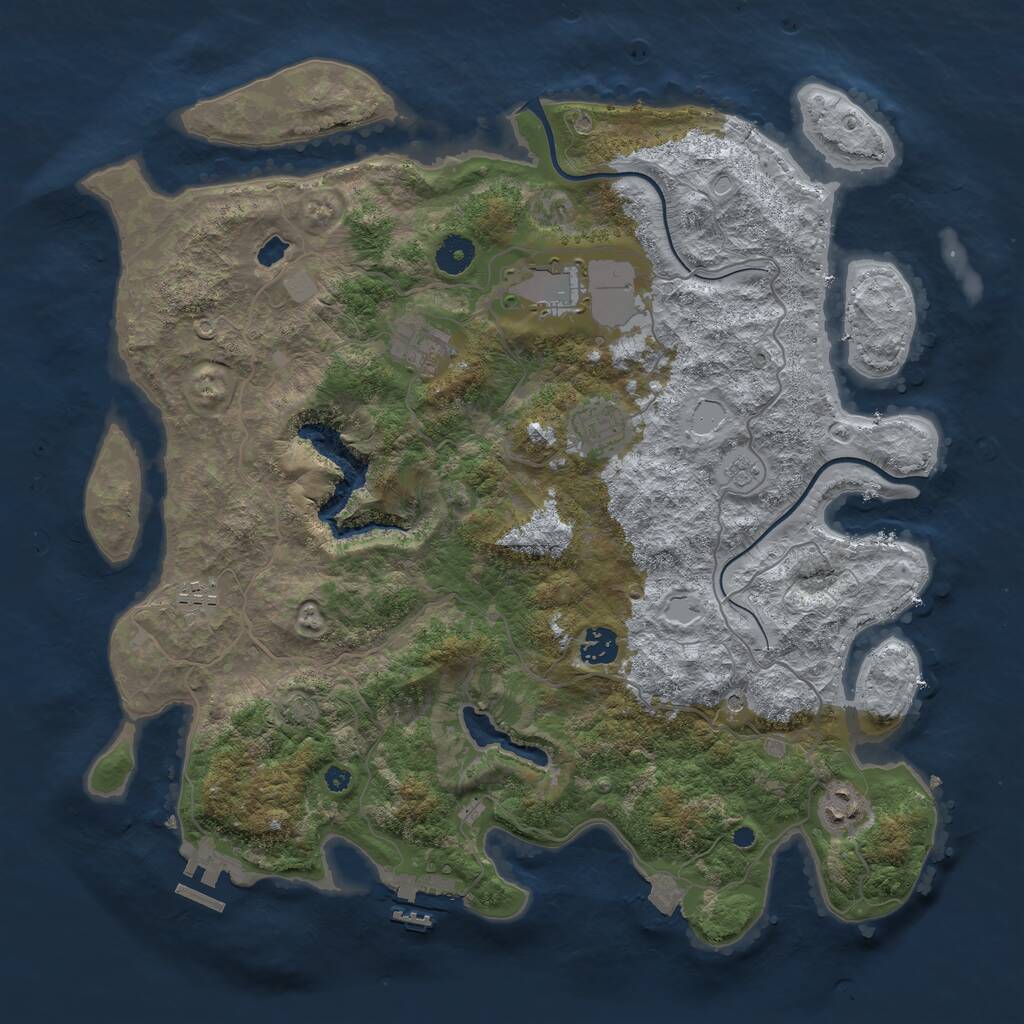 Rust Map: Procedural Map, Size: 4000, Seed: 1482384988, 12 Monuments