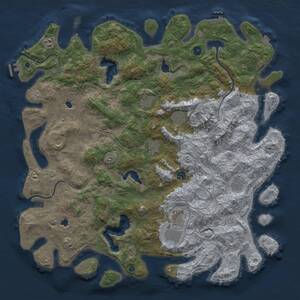 Thumbnail Rust Map: Procedural Map, Size: 5000, Seed: 1831887460, 15 Monuments