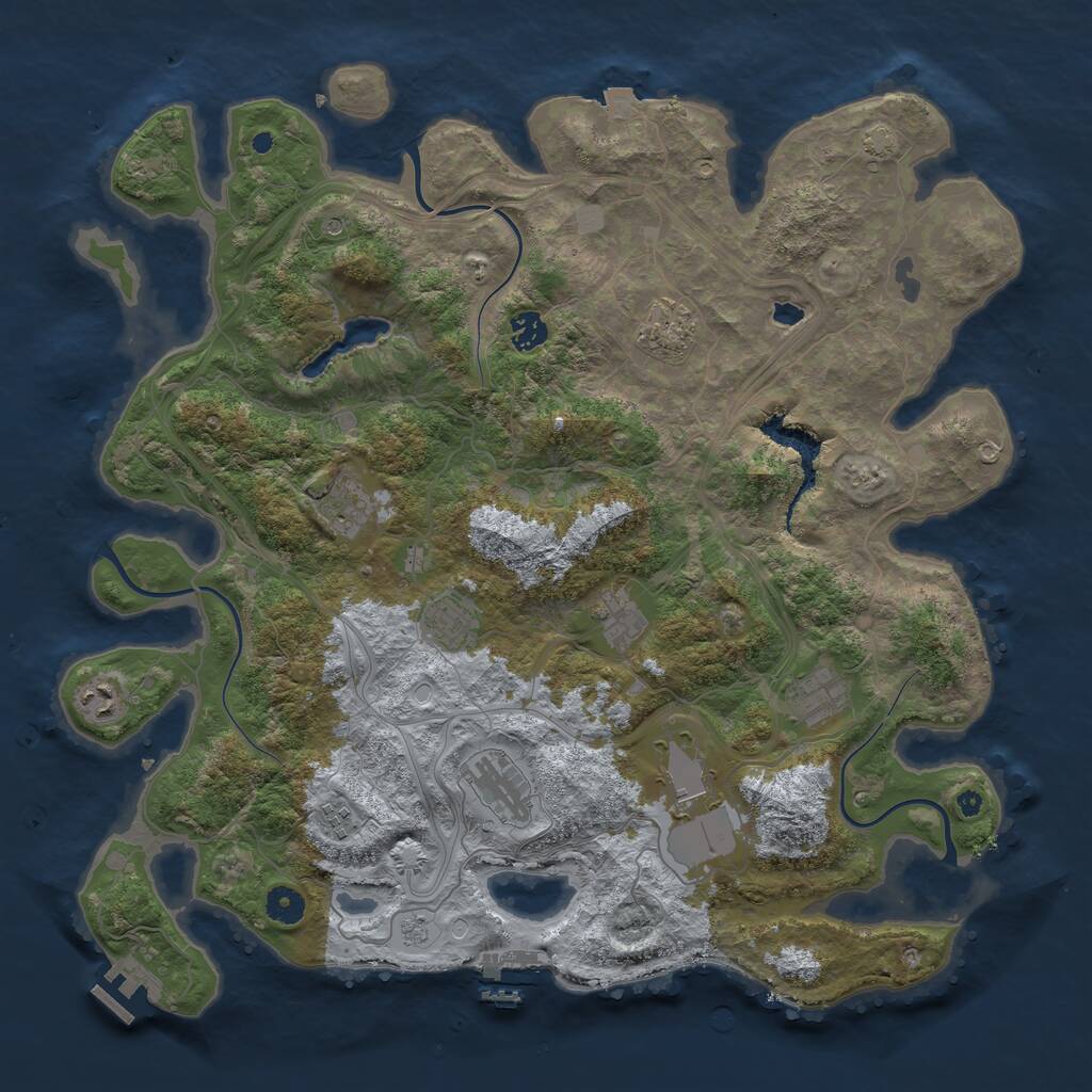 Rust Map: Procedural Map, Size: 4300, Seed: 6721845, 16 Monuments