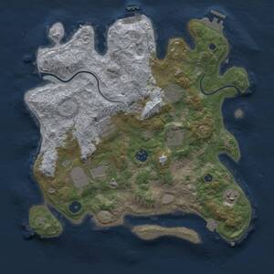 Thumbnail Rust Map: Procedural Map, Size: 3500, Seed: 1133176932, 13 Monuments