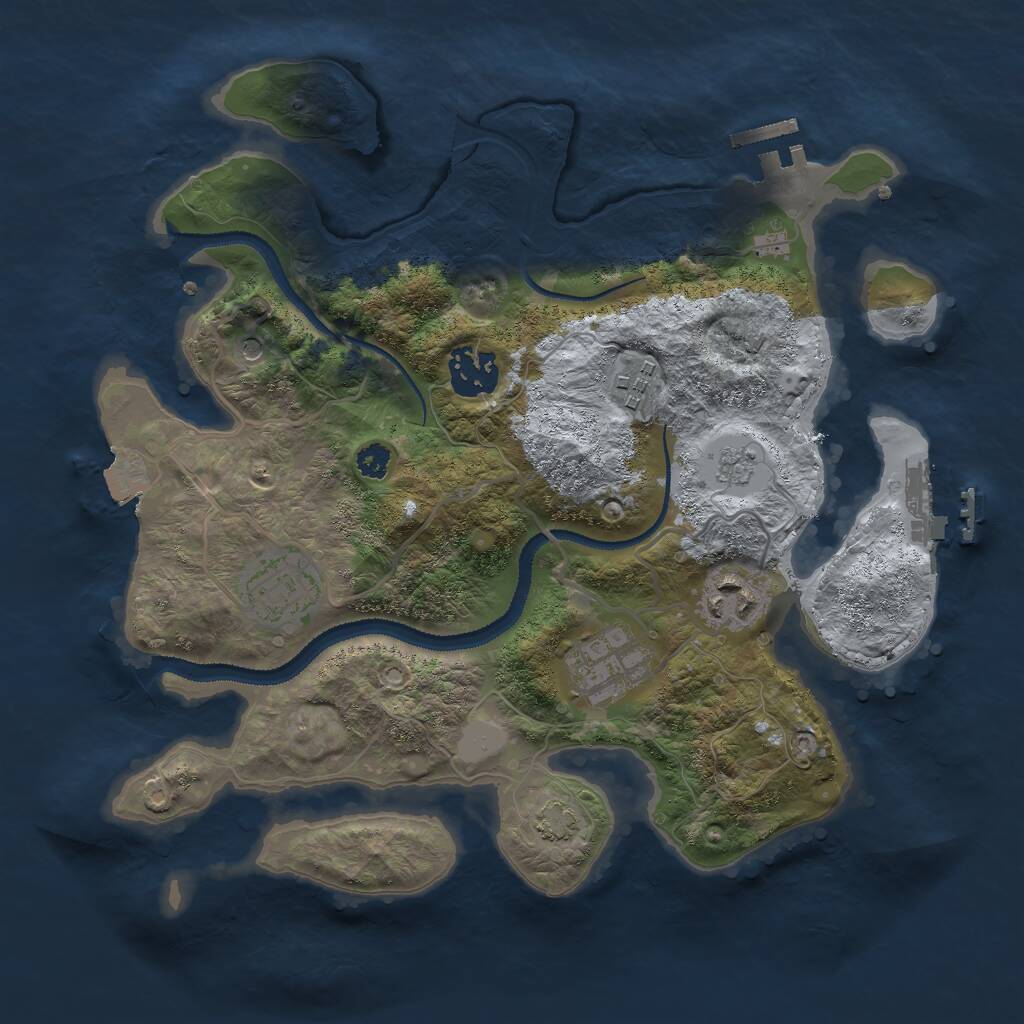 Rust Map: Procedural Map, Size: 3000, Seed: 324422104, 11 Monuments