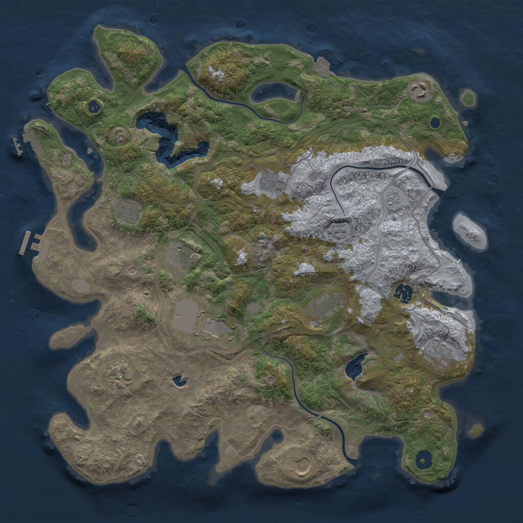 Rust Map: Procedural Map, Size: 4250, Seed: 1338145155, 17 Monuments