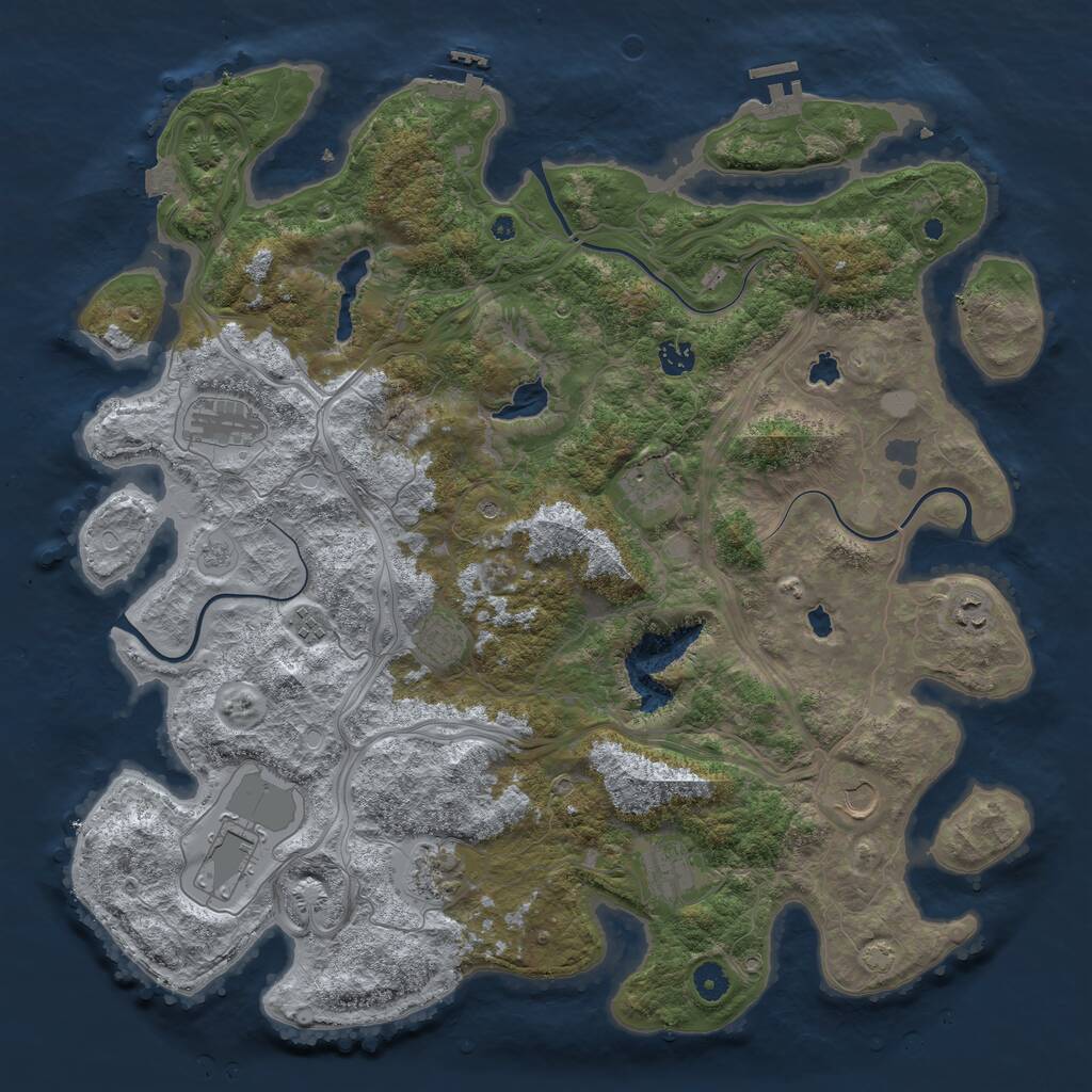 Rust Map: Procedural Map, Size: 4500, Seed: 896000581, 16 Monuments