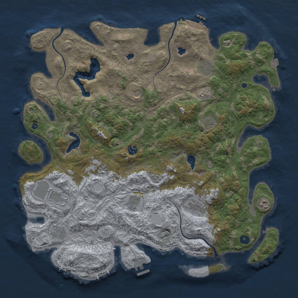 Rust Map: Procedural Map, Size: 4700, Seed: 1509147671, 17 Monuments