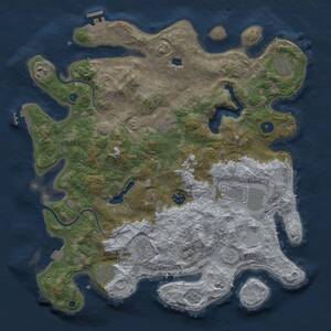 Thumbnail Rust Map: Procedural Map, Size: 4000, Seed: 353114, 14 Monuments