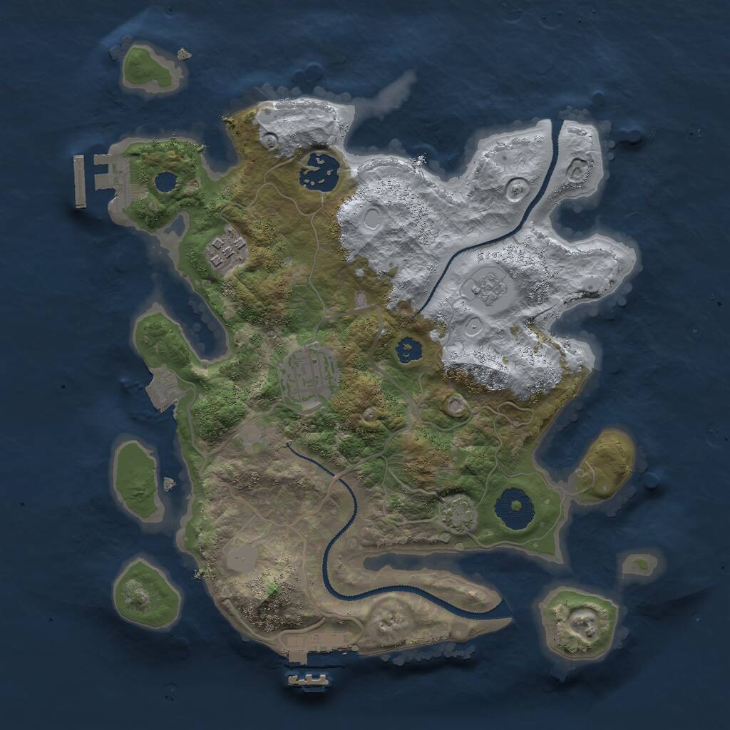 Rust Map: Procedural Map, Size: 2800, Seed: 2011405926, 8 Monuments