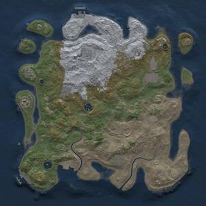 Thumbnail Rust Map: Procedural Map, Size: 3900, Seed: 638201203, 15 Monuments