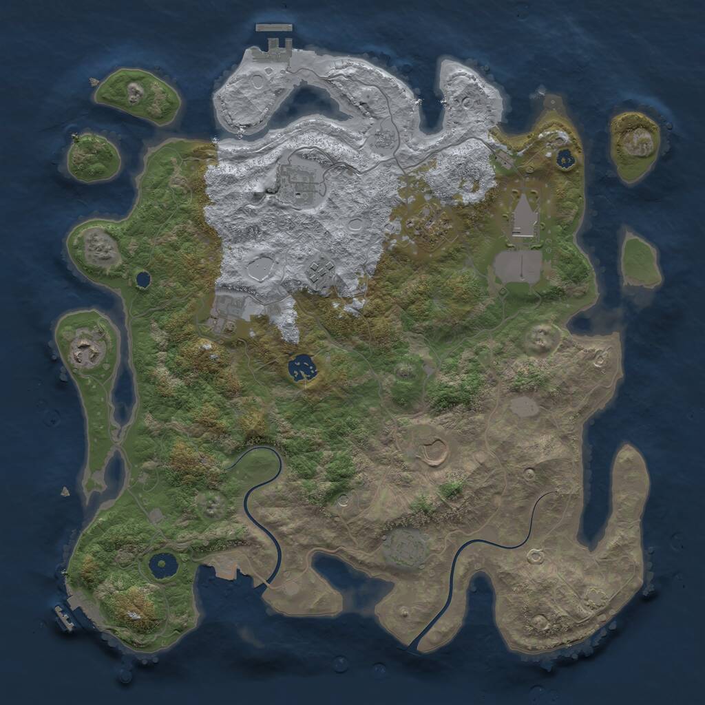 Rust Map: Procedural Map, Size: 3900, Seed: 638201203, 15 Monuments