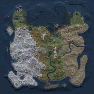 Thumbnail Rust Map: Procedural Map, Size: 3900, Seed: 539487177, 15 Monuments