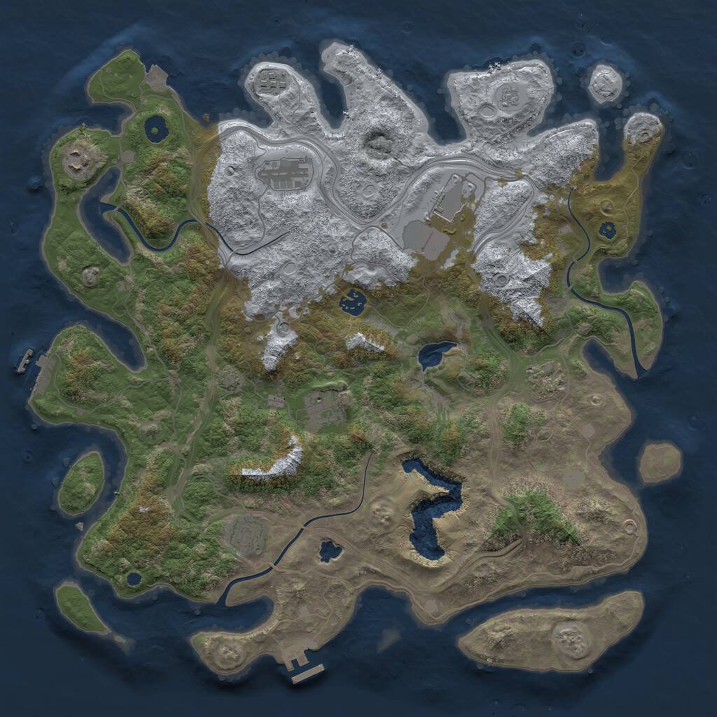 Rust Map: Procedural Map, Size: 4255, Seed: 1298366540, 14 Monuments