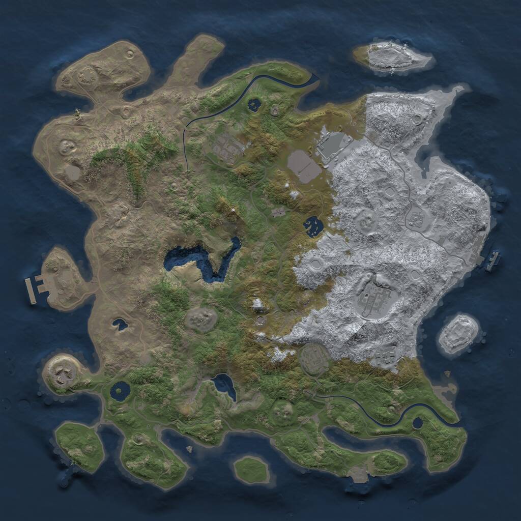 Rust Map: Procedural Map, Size: 4000, Seed: 1872650812, 13 Monuments