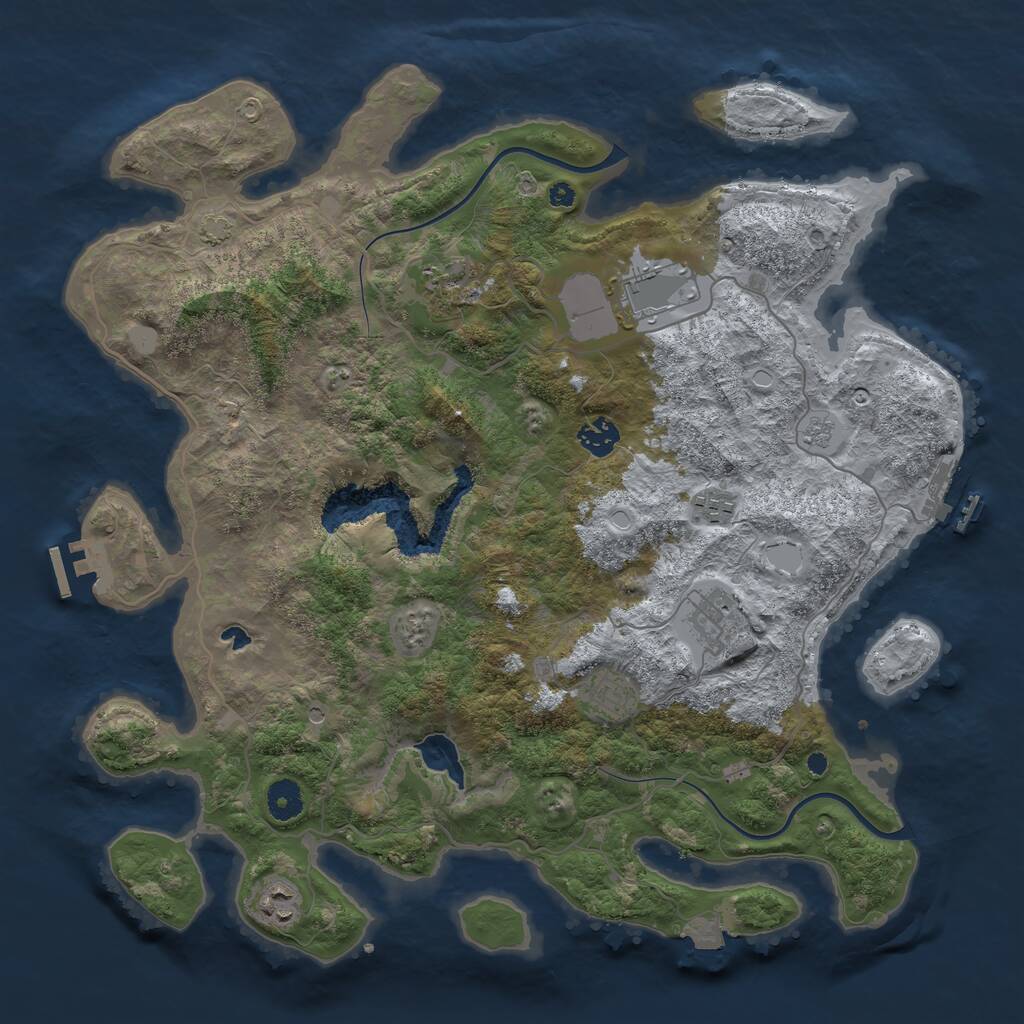 Rust Map: Procedural Map, Size: 4000, Seed: 1872650812, 15 Monuments