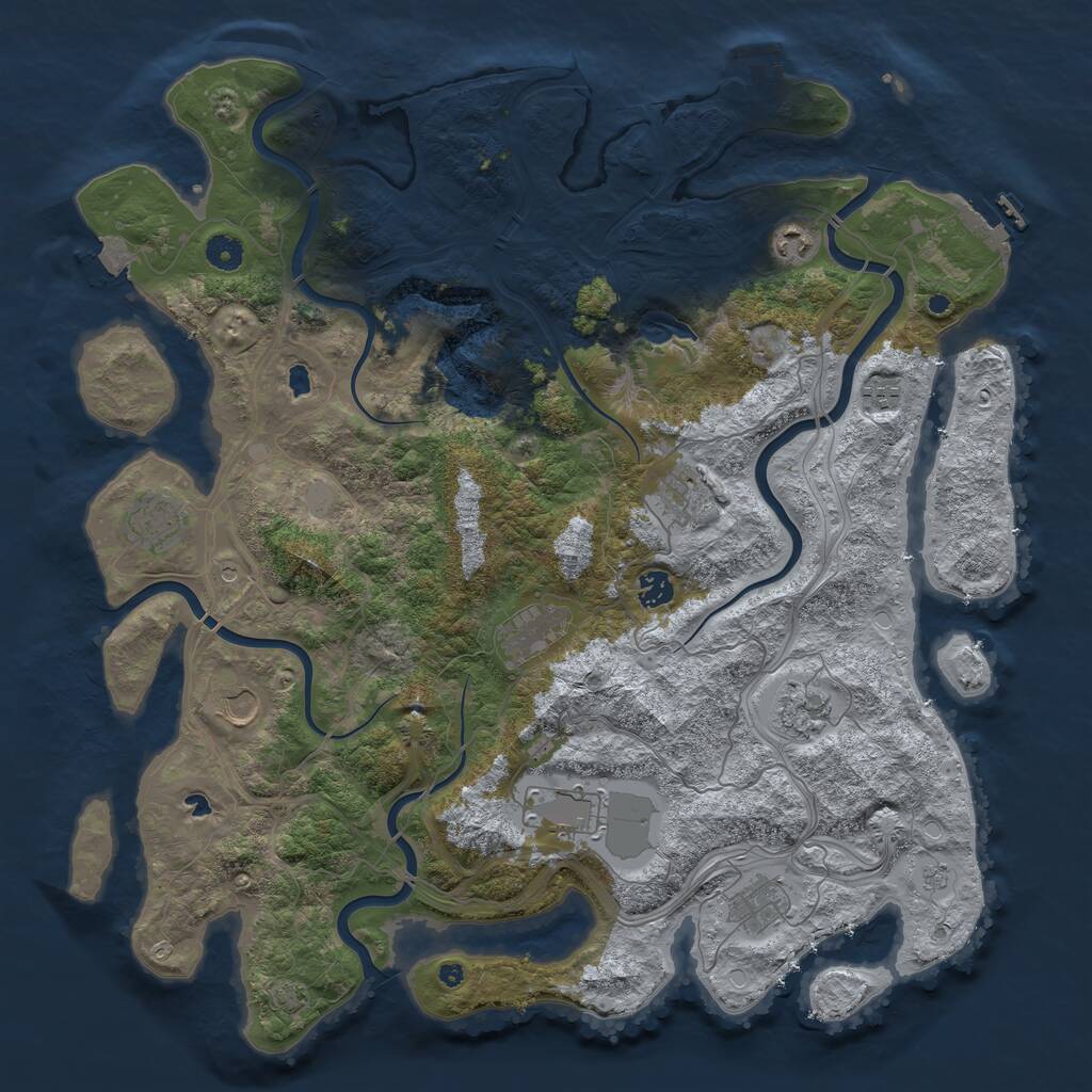 Rust Map: Procedural Map, Size: 4500, Seed: 1542602292, 18 Monuments