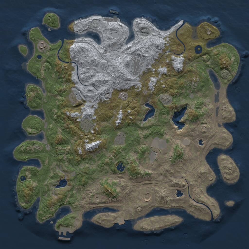 Rust Map: Procedural Map, Size: 4500, Seed: 512111882, 16 Monuments