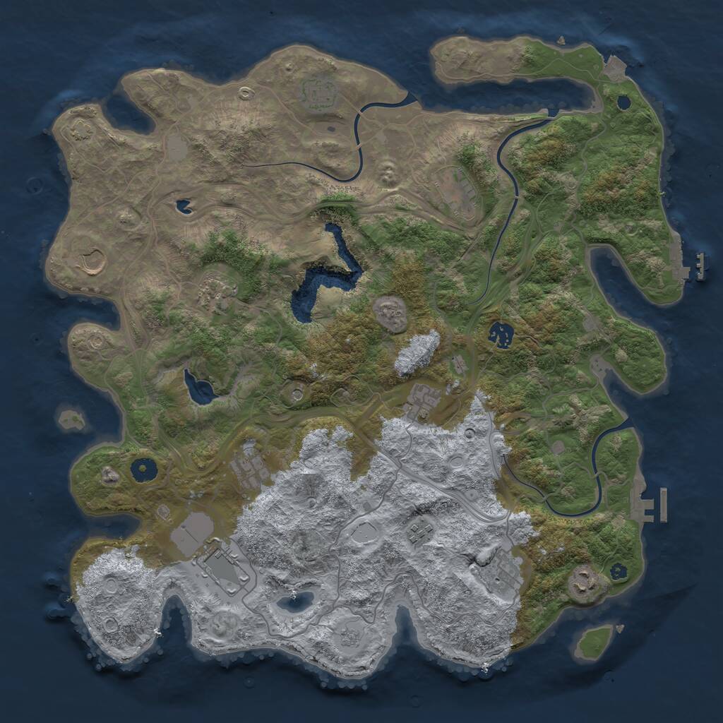 Rust Map: Procedural Map, Size: 4250, Seed: 1075446585, 17 Monuments