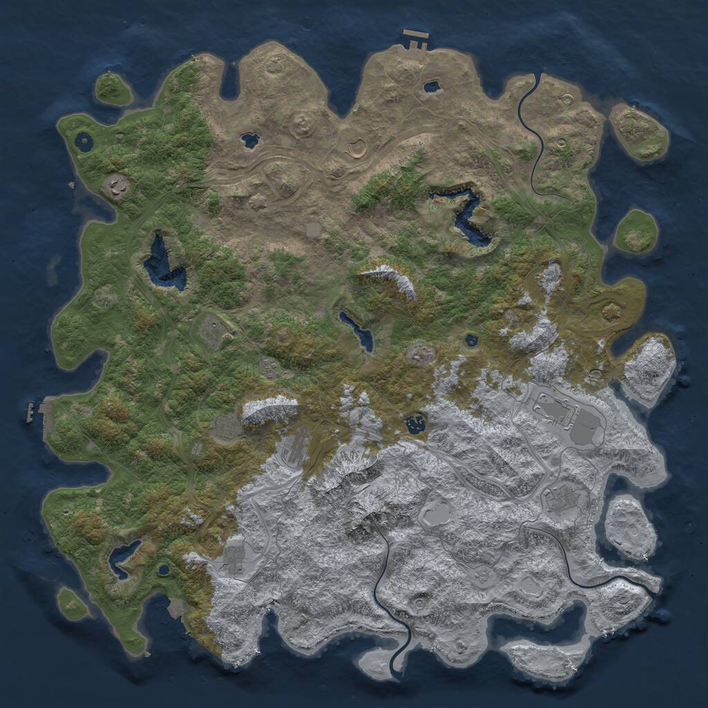 Rust Map: Procedural Map, Size: 5555, Seed: 22444422, 17 Monuments