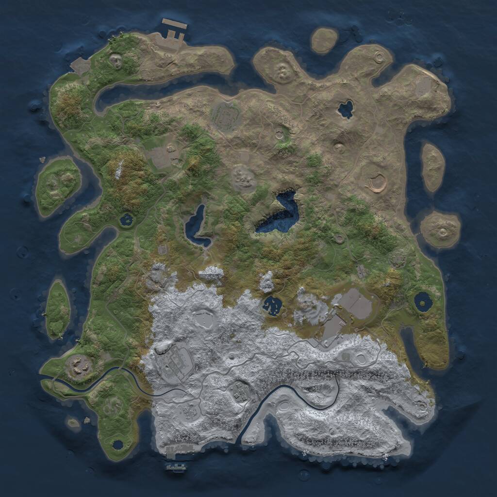 Rust Map: Procedural Map, Size: 4000, Seed: 1071363426, 14 Monuments