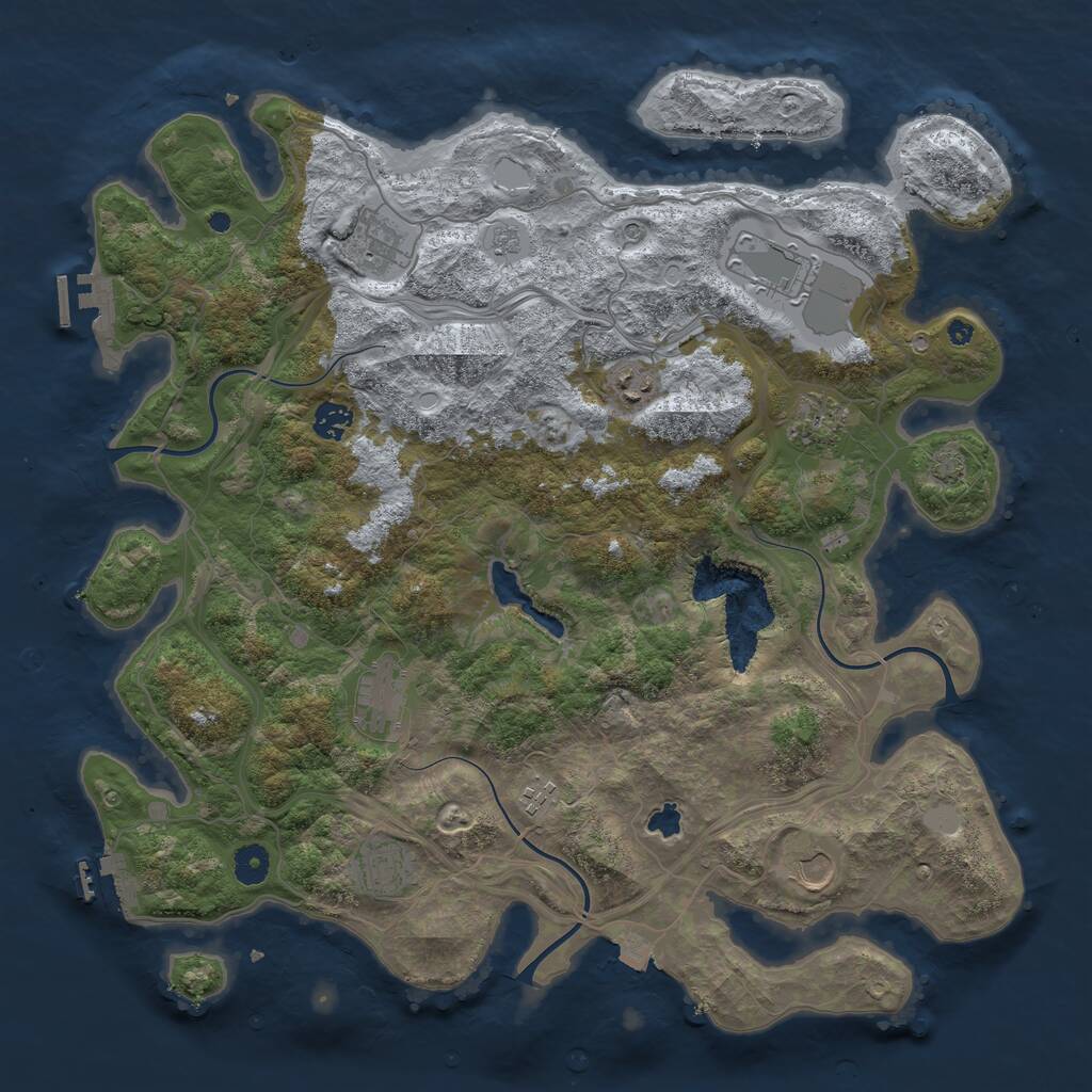 Rust Map: Procedural Map, Size: 4250, Seed: 480538089, 15 Monuments