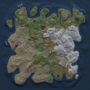 Thumbnail Rust Map: Procedural Map, Size: 3500, Seed: 1609703156, 14 Monuments