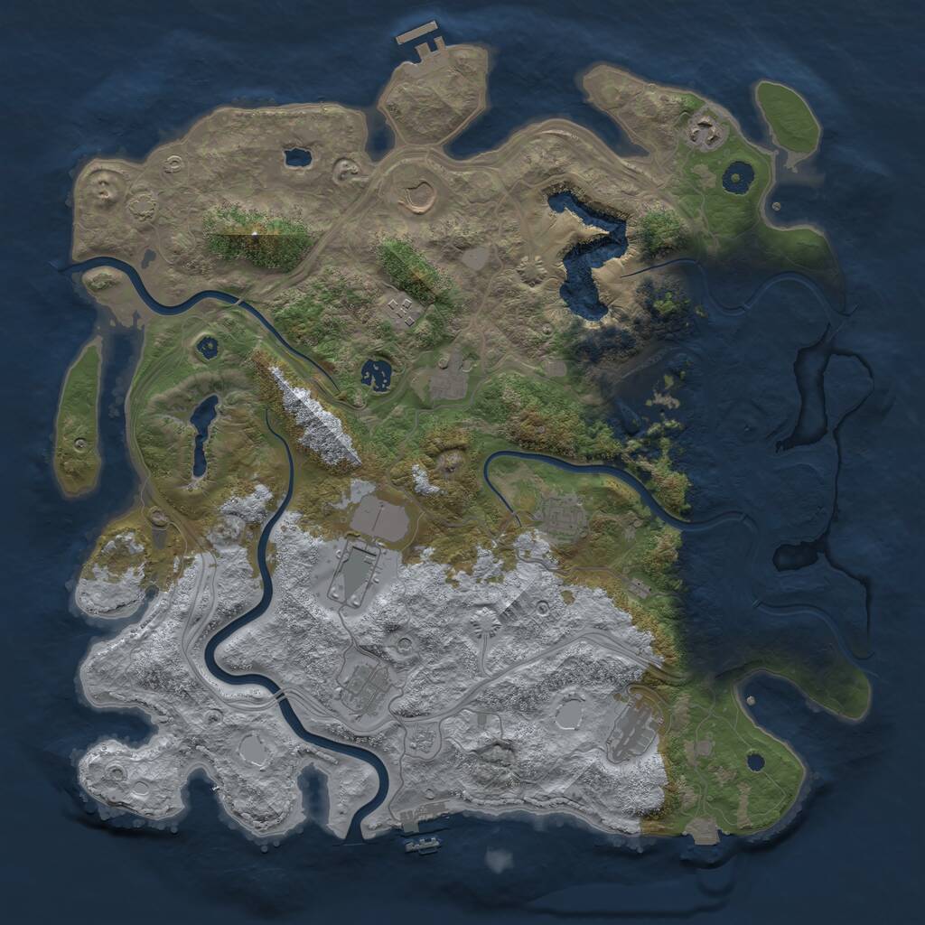 Rust Map: Procedural Map, Size: 4350, Seed: 448221299, 16 Monuments