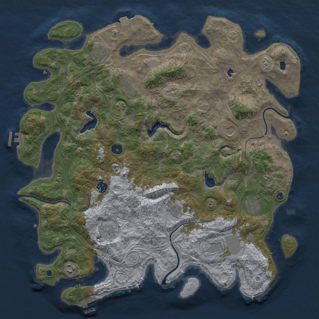 Rust Map: Procedural Map, Size: 4500, Seed: 1951016938, 16 Monuments