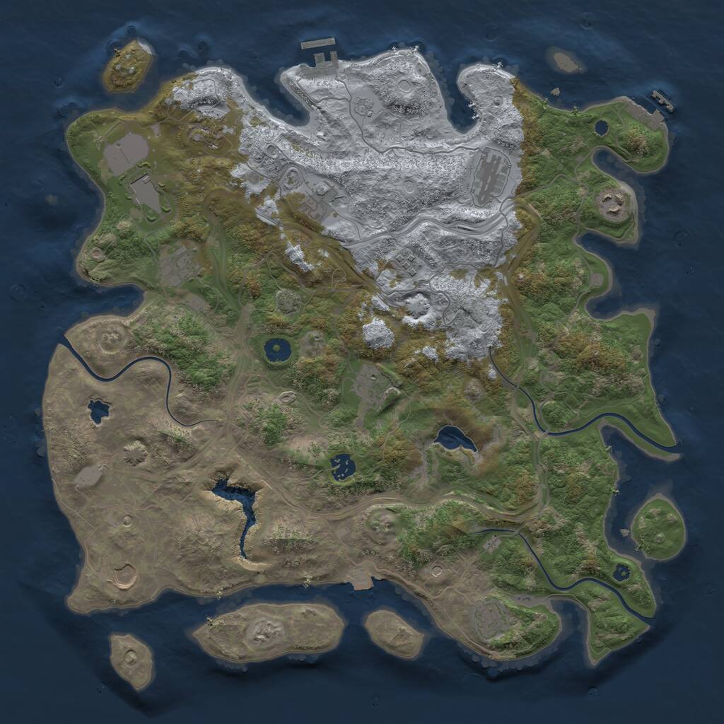 Rust Map: Procedural Map, Size: 4253, Seed: 720718127, 17 Monuments