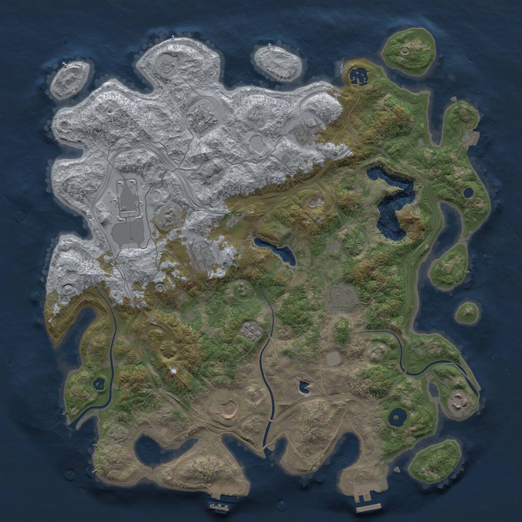 Rust Map: Procedural Map, Size: 4250, Seed: 257468182, 15 Monuments