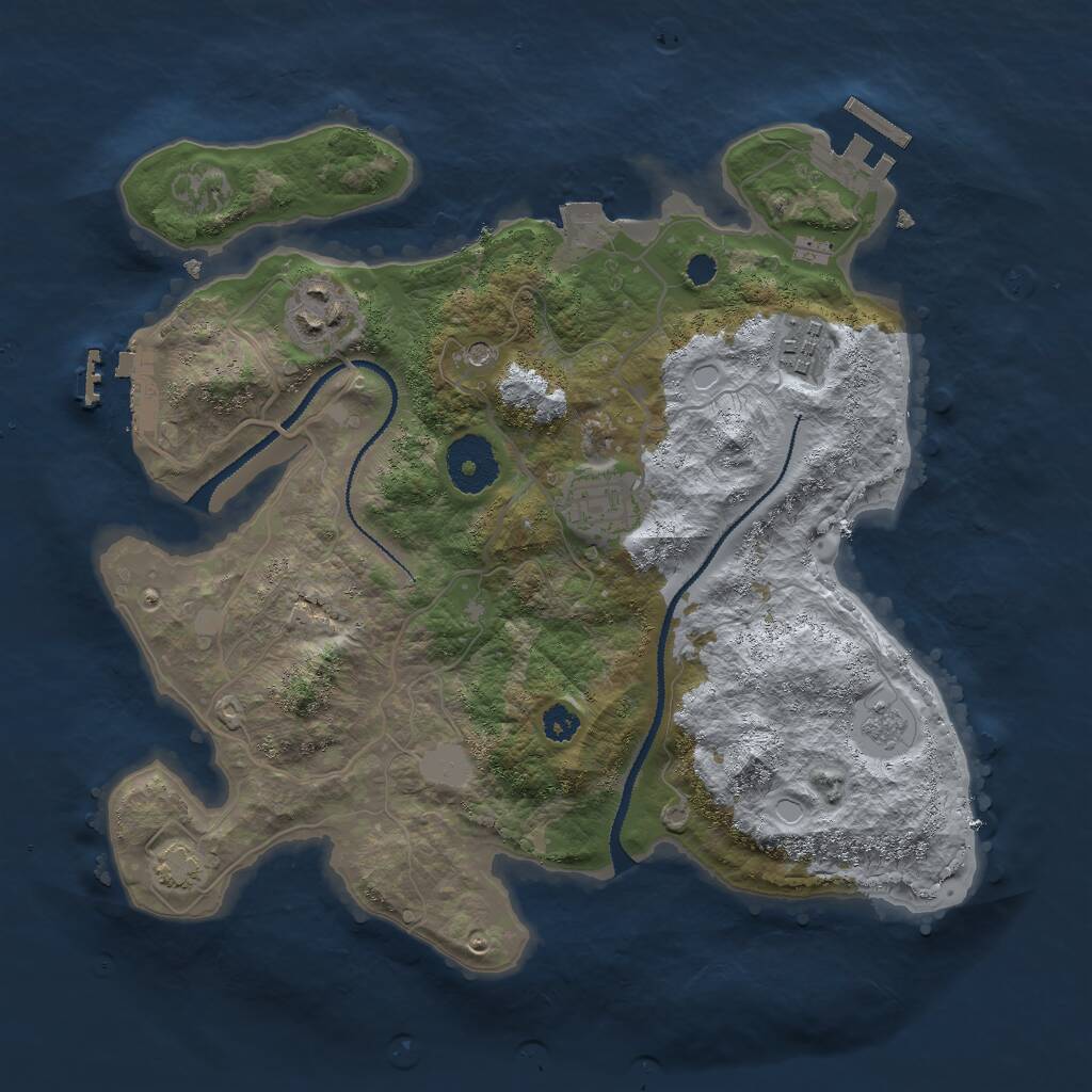 Rust Map: Procedural Map, Size: 3000, Seed: 931755270, 9 Monuments