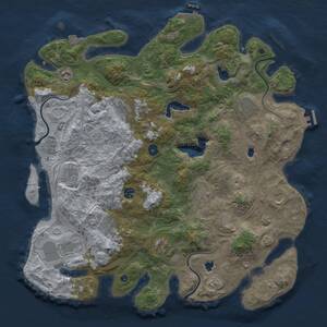 Thumbnail Rust Map: Procedural Map, Size: 4500, Seed: 1941132009, 17 Monuments