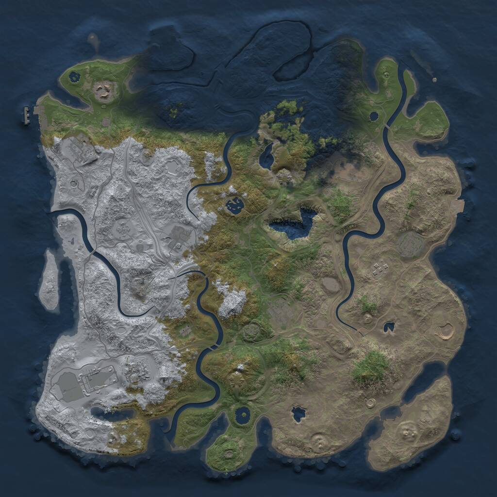 Rust Map: Procedural Map, Size: 4500, Seed: 1941132009, 17 Monuments