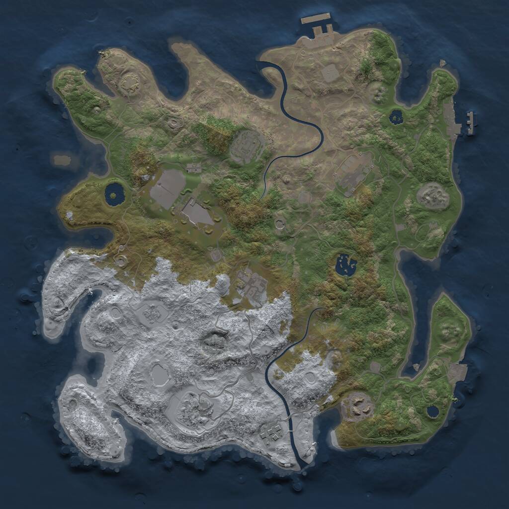 Rust Map: Procedural Map, Size: 3500, Seed: 861023016, 14 Monuments