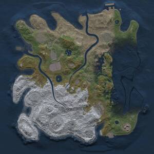 Thumbnail Rust Map: Procedural Map, Size: 3500, Seed: 861023016, 15 Monuments
