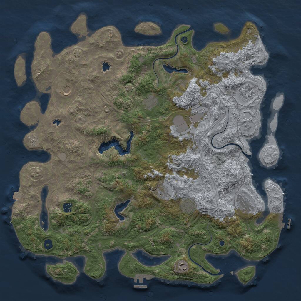 Rust Map: Procedural Map, Size: 4650, Seed: 10022024, 16 Monuments