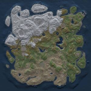 Thumbnail Rust Map: Procedural Map, Size: 4500, Seed: 496135626, 16 Monuments