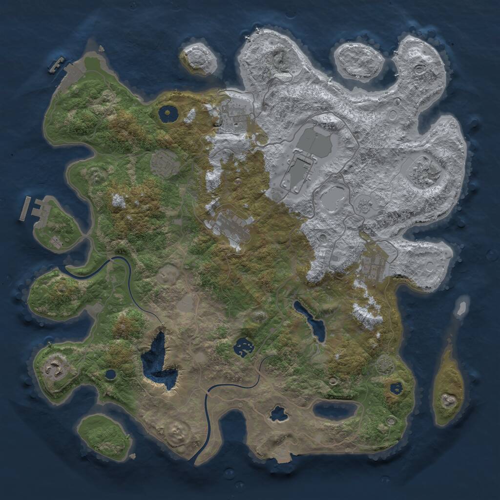 Rust Map: Procedural Map, Size: 4000, Seed: 674589, 15 Monuments