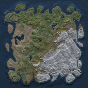 Thumbnail Rust Map: Procedural Map, Size: 4500, Seed: 970402704, 16 Monuments