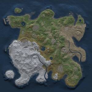 Thumbnail Rust Map: Procedural Map, Size: 3200, Seed: 1032793635, 11 Monuments