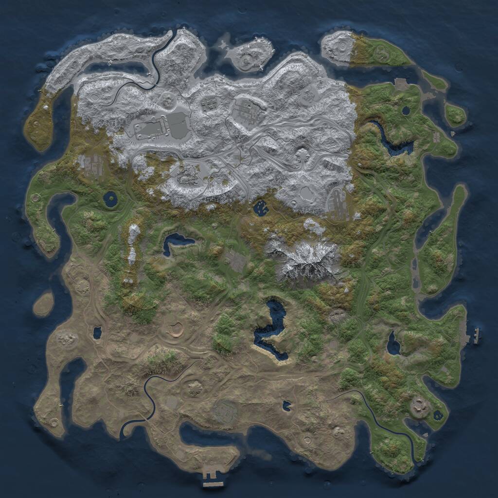 Rust Map: Procedural Map, Size: 5000, Seed: 979516550, 17 Monuments