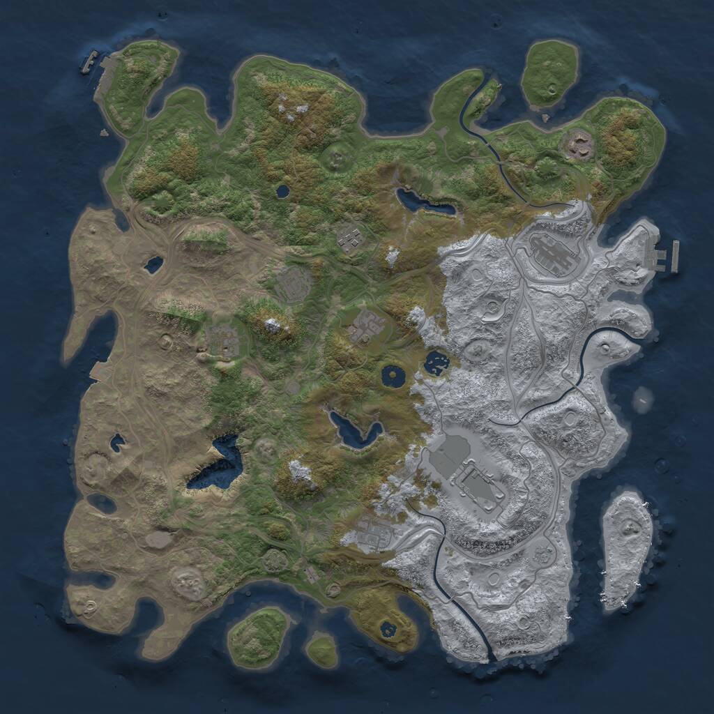 Rust Map: Procedural Map, Size: 4500, Seed: 49998, 15 Monuments