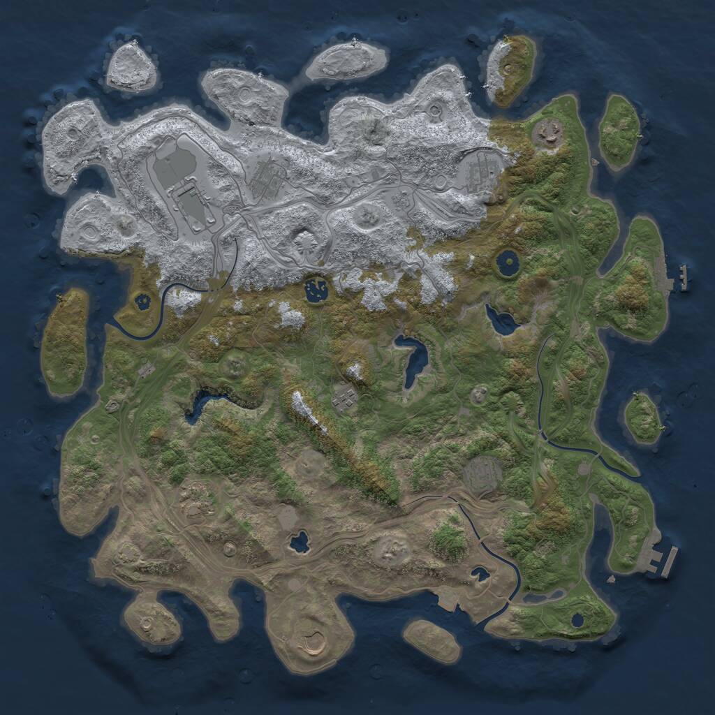 Rust Map: Procedural Map, Size: 4500, Seed: 1051006612, 15 Monuments