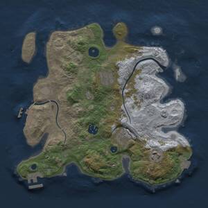 Thumbnail Rust Map: Procedural Map, Size: 3000, Seed: 30741, 10 Monuments