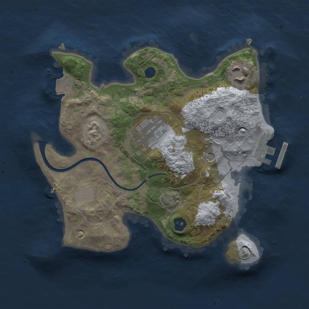 Rust Map: Procedural Map, Size: 2300, Seed: 4823844, 6 Monuments