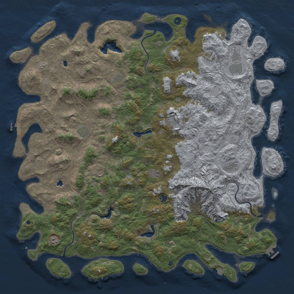 Rust Map: Procedural Map, Size: 6000, Seed: 1449268112, 17 Monuments
