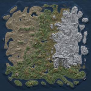 Thumbnail Rust Map: Procedural Map, Size: 6000, Seed: 1449268112, 17 Monuments