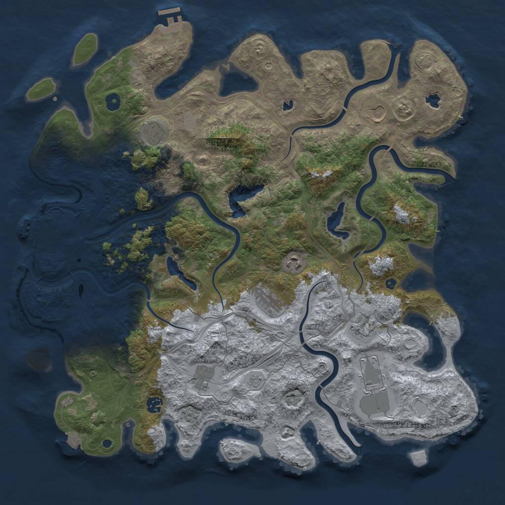 Rust Map: Procedural Map, Size: 4600, Seed: 904444444, 17 Monuments