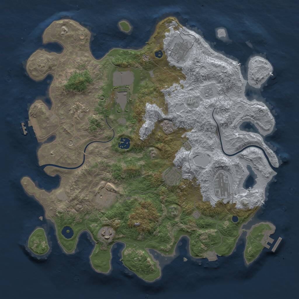 Rust Map: Procedural Map, Size: 3750, Seed: 1123165174, 15 Monuments