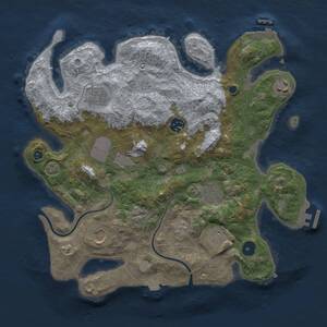 Thumbnail Rust Map: Procedural Map, Size: 3500, Seed: 627442769, 14 Monuments