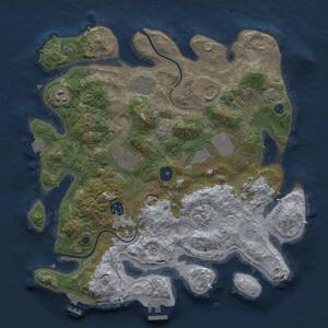 Thumbnail Rust Map: Procedural Map, Size: 3500, Seed: 308193678, 14 Monuments